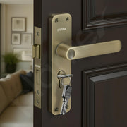Plantex Heavy-Duty Door Lock/Door Handle Set with 3 Years of Warranty/Mortise Lock with 3 Keys, Brass Lockbody & Cylinder (8136 - Brass Antique)