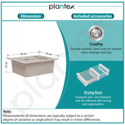 Plantex Quartz Acrylic Kitchen Sink/Undermount Sink for Kitchen with 10 Years Warranty by Plantex/Granite Single Bowl Kitchen Sinks with Coupling (Rayon 16x18 Inches)