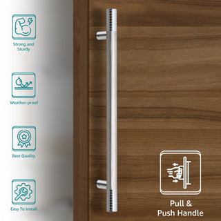 Plantex Heavy Duty Main Door Handle - 24 inch Pull-Push Handle - Pack of 1 (Satin) - 3 Years Warranty, Chrome