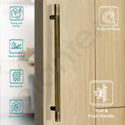 Plantex Heavy Duty Door Handle/30 inch Main Door Handle/Door Pull-Push Handle/Door & Home Decor - Pack of 1 (Brass Antique) - 3 Years Warranty