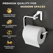 Plantex Paper Holder for Bathroom/Pure Brass Toilet Paper Holder/Tissue Paper Roll Holder/Bathroom Accessories - Pack of 1 (APS-DL-09, Chrome)