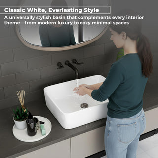 Plantex Ceramic Wash Basin/Basin for Bathroom/Tabletop/Countertop Wash Basin/Bathroom Basin - (Glam, White)