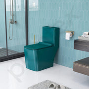Plantex Commode for Toilet - Ceramic Western One Piece With Soft Closing Seat, S Trap Outlet (M05, Green)