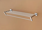 Plantex Decan 304 Grade Stainless Steel Towel Rack for Bathroom/Double Soap Holder/Napkin Ring/Bathroom Accessories - Chrome