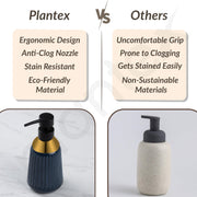 Plantex Ceramic Bathroom Set - Soap Holder for Bathroom/Liquid Soap Dispenser/Tumbler Holder/Toothbrush Holder - 3 Pcs Set
