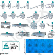 Plantex Metal Pegboard for Garages/Organizer for Workshop/Tool Storage Board/Hanging Tool Pegboard Ã¢â‚¬â€œ (120 x 50 cm)