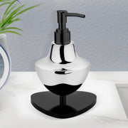 Plantex Chrome & Black Stainless Steel and Acrylic Shampoo Dispenser for Bathroom/Handwash Dispenser - Pack of 1
