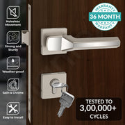 Plantex Mortise Handle Lock for Main Door/Premium Door Lock Set for Home with 3 Years Warranty (Chrome & Satin)