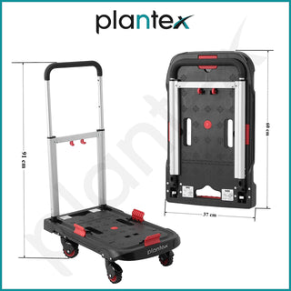 Plantex Platfom Trolley/Heavy Duty Trolley/Hand Truck/Trolley for Goods Carrying/Trolley with Foldable Guared Wheels/Utility Cart for Luggage Moving - (Red & Black)