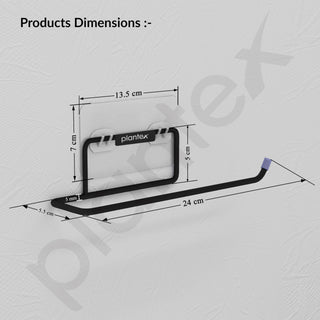 Plantex Self Adhesive GI Steel Toilet Paper Holder Self Adhesive/Toilet Paper Roll Holder/Tissue Paper Roll Holder for Bathroom (Black - Pack of 2)