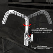Plantex Pure Brass Sink Tap for Kitchen with 360Ãƒâ€šÃ‚Â° Swivel Spout/Kitchen Sink Tap with Water Saving Aerator-7 Year Warranty (BAL-513-Chrome)