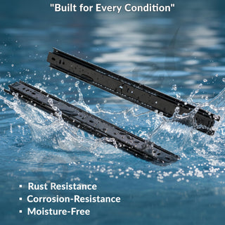 Plantex Drawer Channel/Regular Smooth & Quiet Close Ball Bearing Slider Drawer Channel for Home, Kitchen & Wardrobe/Telescopic Channel for Drawer/for Wooden & Metals Drawers (18-Inch,Black) Pair