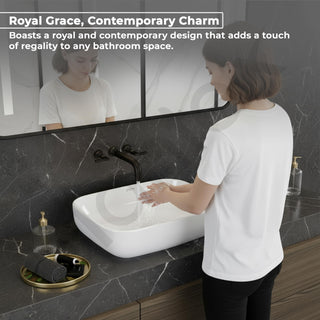 Plantex Platinum Ceramic Tabletop Rectangular Wash Basin/Washbasin for Bathroom/10 Years Glaze Warranty by Plantex/Small Wash Basin (White - 18 x 13 x 5 Inch)