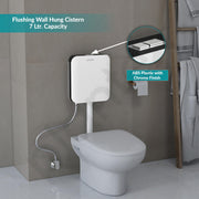 Plantex Cistern Flush Tank/Dual & SlimTone 7Ltr Water Capacity Polypropylene/Commode Flush Tank for Bathroom with Internal Accessories Pack of 1 (Black & White)