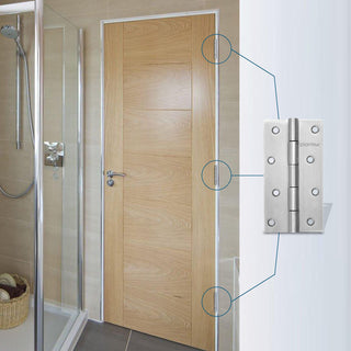 Plantex Stainless Steel Door Butt Hinges 4 inch x 14 Gauge/2 mm Thickness Home/Office/Hotel/Hinges for Main Door/Kabja/Soft Close Hinge for Bedroom/Kitchen/Bathroom - Pack of 24 (Satin Matt)