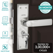 Plantex Heavy-Duty Door Lock Set - Main Door Lock Handle Set/6-Lever Lock Mechanism with 3 Years of Warranty/Mortise Lock with 3 Keys, Brass Lock Body & Cylinder(PTP-03 Matt)