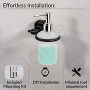 Plantex 304 Grade Stainless Steel Soap Dispenser for Bathroom/Liquid Dispenser for Kitchen/Shampoo Dispenser/Bathroom Accessories - Nipron (Black)