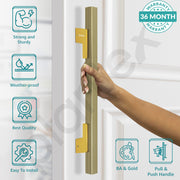 Plantex Door Handle/17 Inch Main Door Handle/Handle for Wooden Door/Pull-Push Door Handle/Door Accessories (Pack of 1, Brass Antique, Gold)