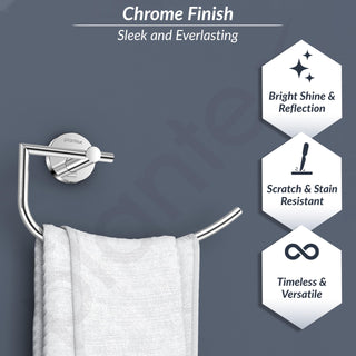 Plantex 304 Grade Stainless Steel Towel Hanger for Wash Basin/Towel Ring for Bathroom/Towel Holder/Napkin Hanger/Bathroom Accessories - Oreo (Chrome)
