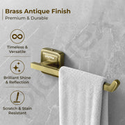 Plantex 304 Grade Stainless Steel Towel Hanger for Washbasin/Napkin Holder for Bathroom & Kitchen/Hand towel hanger/Bathroom Accessories - Decan (Brass Antique)