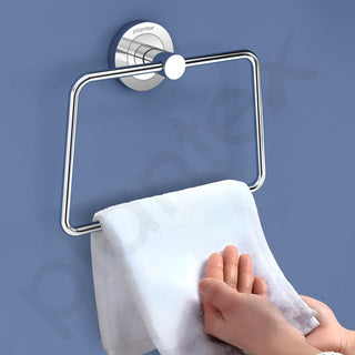 Plantex Stainless Steel Towel Ring for Bathroom/Wash Basin/Napkin-Towel Hanger/Bathroom Accessories (Chrome-Trapezium) - Pack of 2