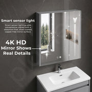 Plantex Wall Mount Vanity Cabinet with Washbasin and Mirror/Rectangular Basin with Cabinet for Bathroom - (Clara - 600, Grey)