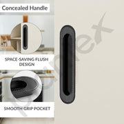 Plantex Sliding Door Handle/Concealed Handle for Sliding Door/160mm Concealed Handle for Wardrobe/Kitchen Cabinet - Pack of 2 (Black)