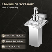 Plantex 304 Grade Stainless Steel Liquid Soap Dispenser/Shampoo/Handwash Dispenser for Washbasin/Bathroom Accessories - (Tesla, Chrome)