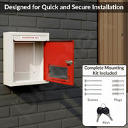 Plantex All in One Multipurpose Letter Box/Suggestion Box for Office/Post Box for Home gate/Donation Box/Complaint Box/with Lock -Wall Mount - Pack of 15 (Red & Ivory)