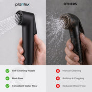Plantex Self Cleaning Health Faucet for Toilet/ABS Plastic Jet Spray for Bathroom/Hand Gun/ Without Hose Pipe - Pack of 1 (Black)