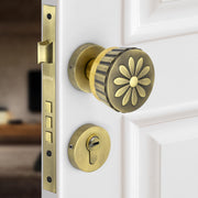 Plantex Heavy Duty Mortise Door Lock/Handle Set for Home/Office (Brass Antique & Gold)