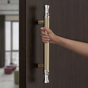 Plantex Heavy Duty Main Door Handle/14 Inch Door Handle for Main Door/Pull-Push Door Handle for Glass & Wooden Door - Pack of 1 (Satin White - Chrome Finish) - 3 Years Warranty