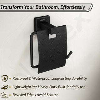 Plantex Stainless Steel Toilet Paper Holder/Roll Holder for Bathroom/Tissue Paper Holder/Bathroom Accessories - Pack of 1, Aqua (Black)