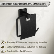 Plantex Stainless Steel Toilet Paper Holder/Roll Holder for Bathroom/Tissue Paper Holder/Bathroom Accessories - Pack of 1, Aqua (Black)