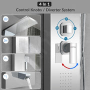 Plantex 304 Grade Stainless Steel Shower Panel for Bathroom with Showerhead/Hand Shower/Body Massage Jets/Bathroom Shower System-(KM-8111)