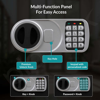 Plantex 23 Litre Electronic Safe Locker for Home/Safety Locker Box with LED Light & Master Code Access/Tijori with Emergency Key/2 Years Warranty by Plantex - Black (Metal)