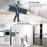 Plantex Hercules Pro 7-Step Foldable Ladder for Home with 150 kg Load Capacity/Heavy-Duty GI Steel Ladder/Anti-Slip Wide Step/Strong, Stable & Multi-Purpose (Black)