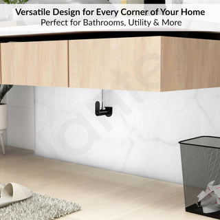 Plantex Pure Brass Single Lever Angle Valve for Bathroom with Brass Wall Flange and Teflon Tape/Angle Cocke for Bathroom-7 Year Warranty by Plantex- [ORN-205-PVD Black]