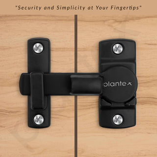 Plantex 180 Degree Sliding Door Lock - Flip Latch for Sliding Gate & Main Door - Baby Latch for Bathroom & Bedroom - Black