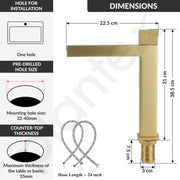 Plantex Brass Wash Basin Mixer Tap/Thermostatic Hot & Cold Basin Mixer Faucet/Deck Mount Pillar Spout for Bathroom Sink - Pack of 1 (APS-4605, Brushed Gold)