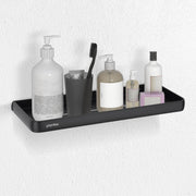 Plantex Self Adhesive Shelf for Bathroom/Multipurpose No Drill Bathroom Organizer/15x5 inch Shelf for Home/Office/Hotel - Pack of 1 (1502, Black)