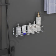 Plantex Stainless Steel Bathroom Shelf/ Shelf for Bathroom Organizer/Wall Shelf for Bathroom with Railings/Kitchen Storage Shelves-(18 inch, Chrome)