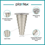 Plantex 4 Inch Sofa Legs for Bed Furniture/Sofa Legs for Table/Sofa Support Legs with Rubber Grip (Chrome Finish, 6 Pcs)