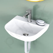Plantex Ceramic Wash Basin for Bathroom/Wall Hung Basin/Wallmount Washbasin/10 Years Glaze Warranty by Plantex (Jace - white - 15 x 12.5 x 5.5 Inch)