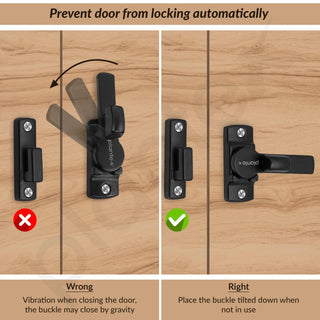 Plantex 180 Degree Sliding Door Lock - Flip Latch for Sliding Gate & Main Door - Baby Latch for Bathroom & Bedroom - Black