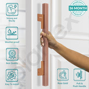 Plantex Door Handle/17 Inch Main Door Handle/Handle for Wooden Door/Pull-Push Door Handle/Door Accessories (Pack of 1, Rose Gold)