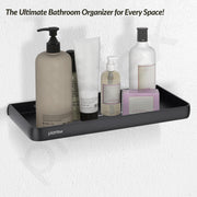 Plantex Shelf for Bathroom/Multipurpose Self Adhesive Shelf/12x5 inch No Drill Bathroom Shelf for Home/Office/Hotel - Pack of 1 (1502, Black)