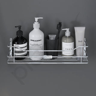 Plantex Bathroom Shelf for Wall Steel/Wall Mounted Shelf for Kitchen with Railings/Washroom Organizer (16 inch, Chrome)
