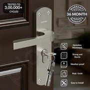 Plantex Mortise Door Lock for Home/6-Lever Lock Mechanism with 3 Years of Warranty/Door Handle Lock with 3 Keys, Brass Lockbody & Cylinder - (8132-Matt)