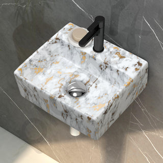 Plantex Wall Mount Washbasin for Bathroom/Designer Ceramic Bathroom Sink/Rectangle Tabletop Wash Basin/Home/Office (13 x 11.5 x 4.5 Inch)
